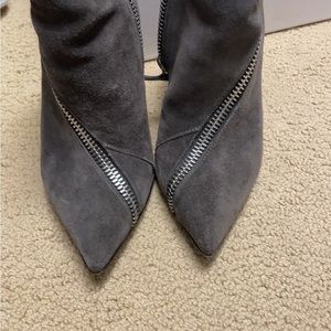 Giuseppe Zanotti grey suede zipper booties